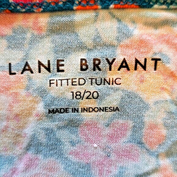 Lane Bryant Fitted Tunic Floral Print V Neck Plus Size 18/20 - Picture 5 of 6